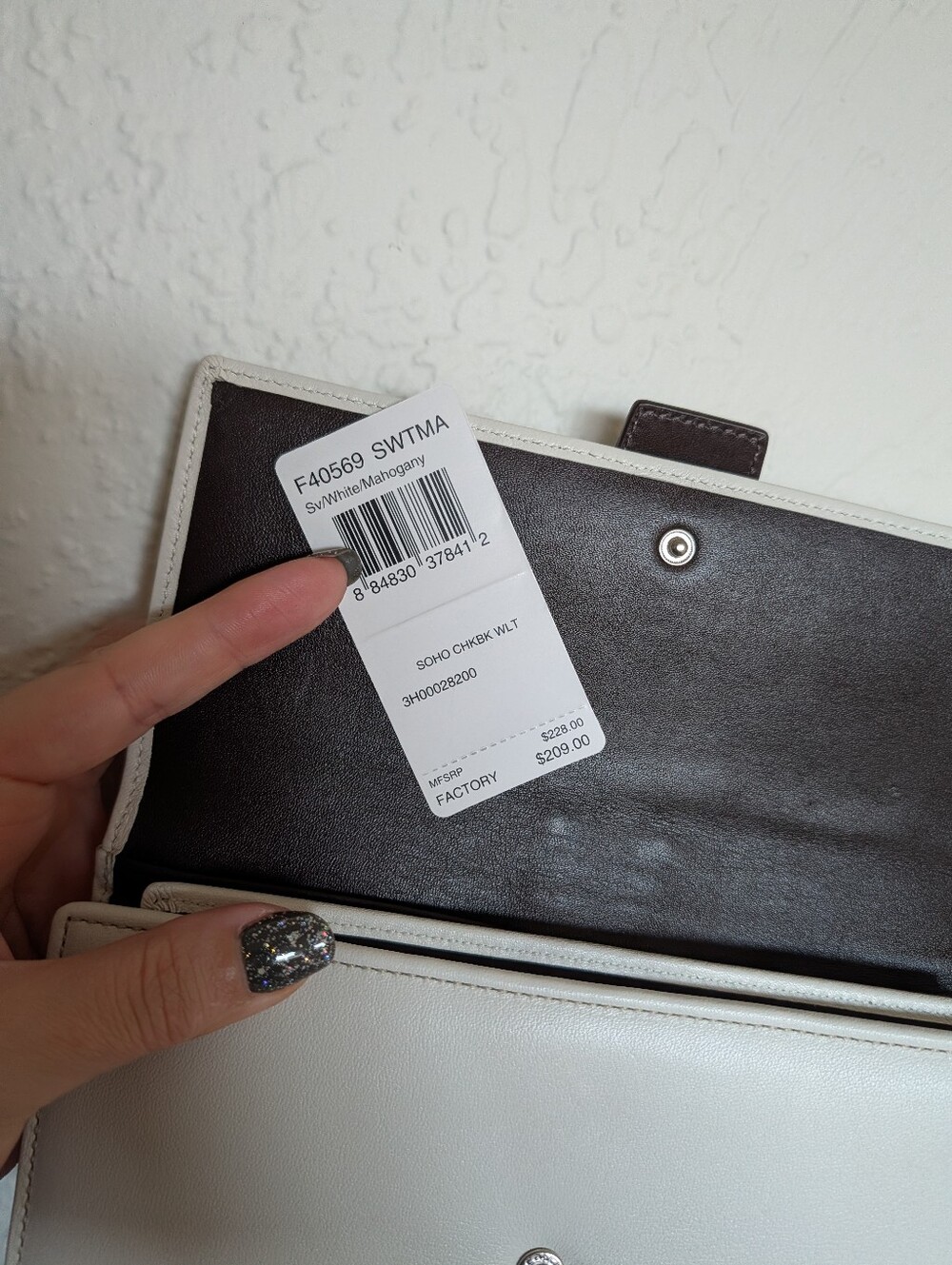 NWT! Coach Y2K '07 Soho Buckle Flap Satchel Purse & Wallet White Mahogany F10913 - Picture 16 of 16